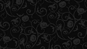 Dark Halloween Pumpkin Bats Pattern Wallpaper