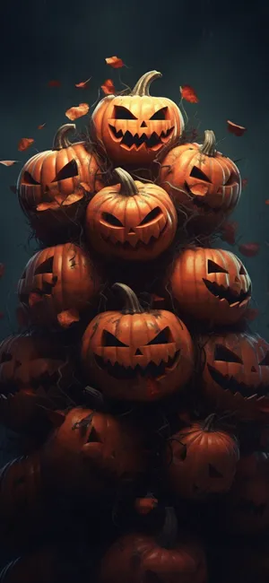 Dark Halloween Pumpkin Tower Wallpaper