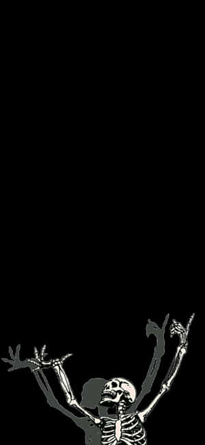 Dark Halloween Skeleton Celebration Wallpaper