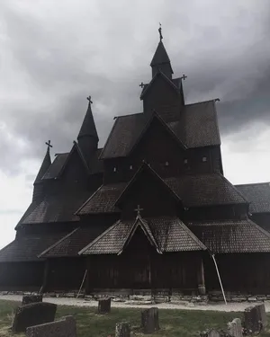 Dark Heddal Stave Church Wallpaper