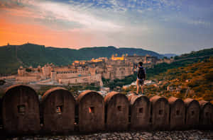 Dark Hour In Amer Fort Wallpaper