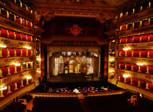 Dark Interior Of La Scala Opera House Wallpaper