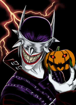 Dark_ Jester_ Holding_ Pumpkin Wallpaper