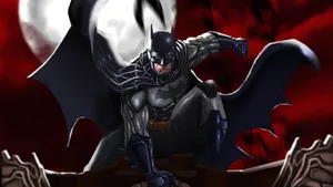 Dark Knight Red Moon Vigilance Wallpaper