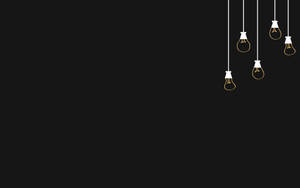 Dark Laptop Five Hanging Light Bulbs Wallpaper