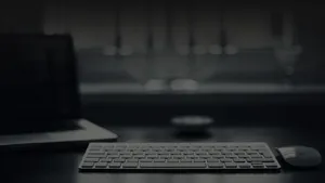 Dark Laptop White Cordless Keyboard Wallpaper