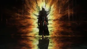 Dark Lord Sauron Emerging From Fire Wallpaper
