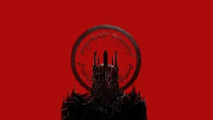 Dark Lord Sauron Red Backdrop Wallpaper