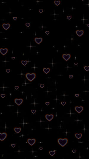 Dark Love Heart Pattern Wallpaper