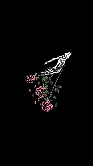 Dark Love Skeleton Rose Wallpaper