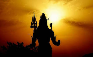 Dark Mahadev Silhouette Under Sunset Hd Wallpaper