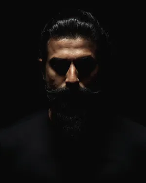 Dark Man Portrait Beard Logo Wallpaper