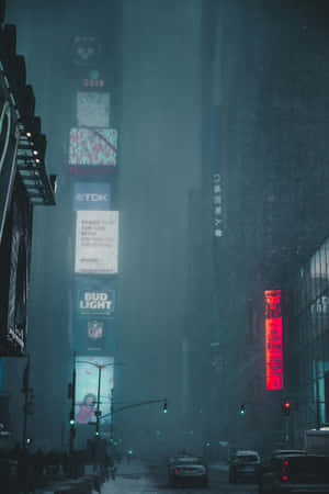 Dark Moody Cityscape In Mist.jpg Wallpaper