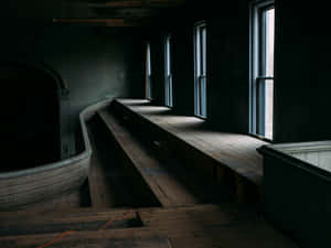 Dark Moody Corridor With Windows.jpg Wallpaper