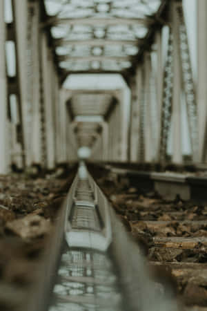 Dark Moody Railroad Bridge Vanishing Point.jpg Wallpaper