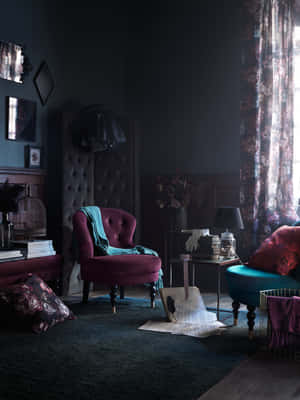 Dark Moody Victorian Interior Design Wallpaper