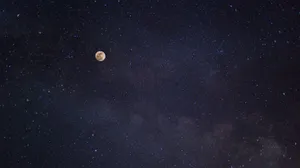 Dark Moon And Stars Wallpaper