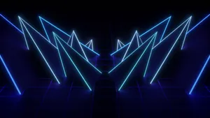 Dark Neon Blue Spikes Wallpaper