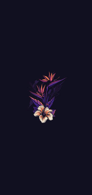 Dark Phone White Flower Wallpaper