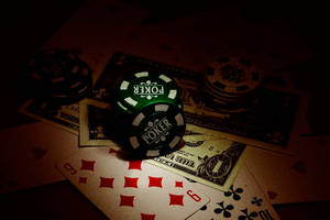 Dark Photo Green Poker Dice, Cards, Money Baccarat Wallpaper