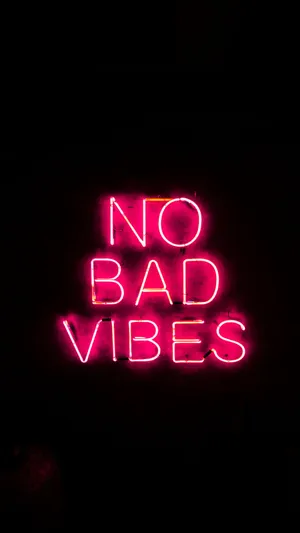 Dark Pink No Bad Vibes Iphone Wallpaper