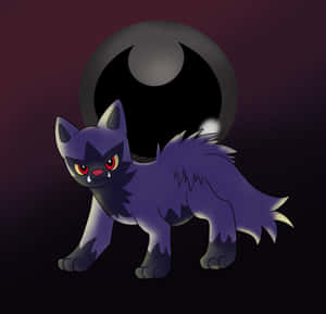 Dark Poochyena Moonlight Illustration Wallpaper