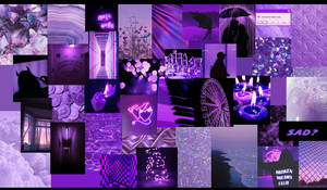 Dark Purple Collage Aesthetic Sad Life Wallpaper