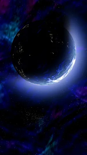 Dark Purple Planet In Universe Iphone Wallpaper