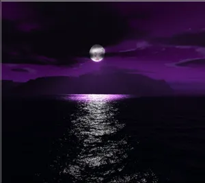 Dark Purple Sky Full Moon Wallpaper