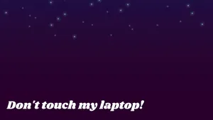 Dark Purple With Stars Don't Touch My Laptop Wallpaper