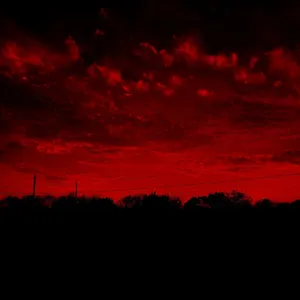 Dark Red Aesthetic Countryside Overhead Powerlines Wallpaper