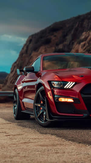 Dark Red Mustang Iphone Wallpaper