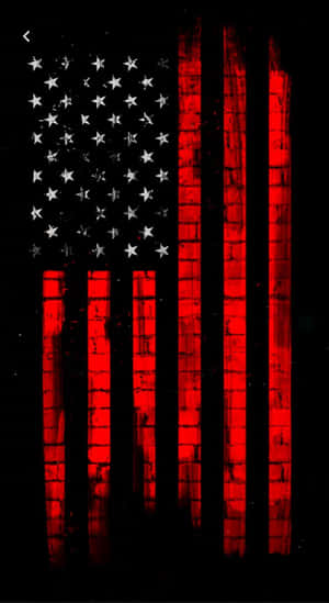 Dark Red Striped American Flag Wallpaper