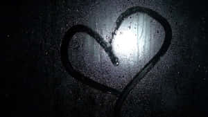 Dark Romance Heart On Foggy Glass Wallpaper