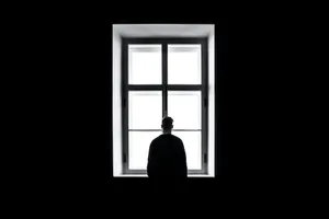 Dark Sad Man And Window Wallpaper