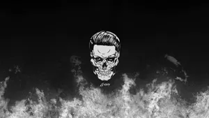 Dark_ Skull_ Emerging_ From_ Mist Wallpaper