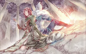 Dark Souls Emerald Herald In Majula Wallpaper