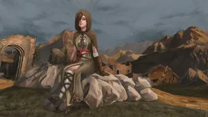 Dark Souls' Emerald Herald Standing Tall Amidst A Mesmerizing Sunset Wallpaper