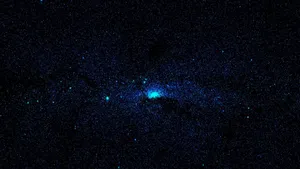 Dark Space Glowing Blue Planet Wallpaper