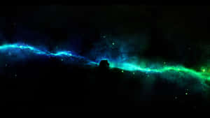 Dark Space Nebula Green Lights Wallpaper