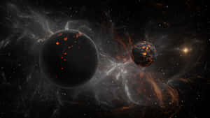 Dark Space Two Planets Wallpaper