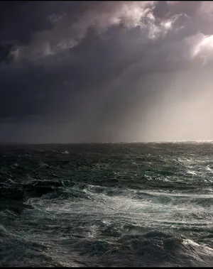 Dark Storm Looming Over The Ocean Wallpaper