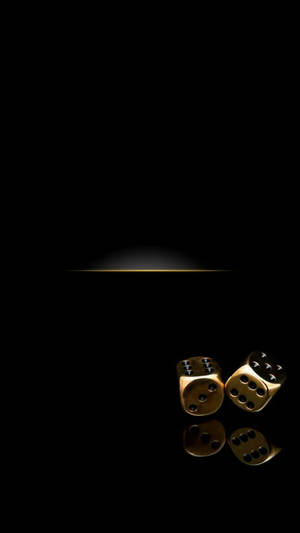 Dark Theme Gold Metallic Dice Wallpaper