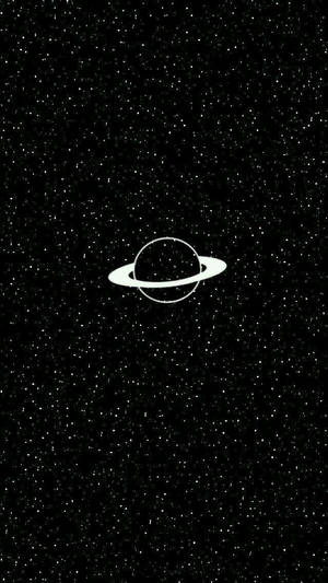 Dark Theme Minimalist Saturn Planet Wallpaper