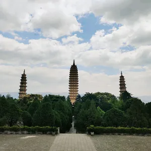 Dark Three Pagodas Wallpaper