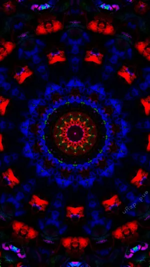 Dark Trippy Red And Blue Circles Wallpaper