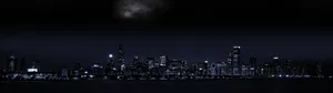 Dark Urban City Skyline Cool Dual Monitor Wallpaper