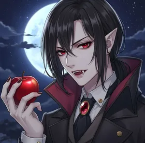 Dark Vampire With Apple Wallpaper