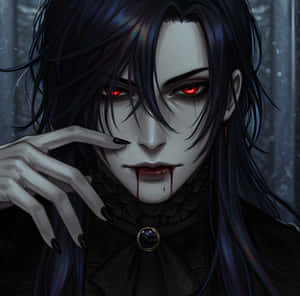 Dark Vampire With Red Eyes Wallpaper