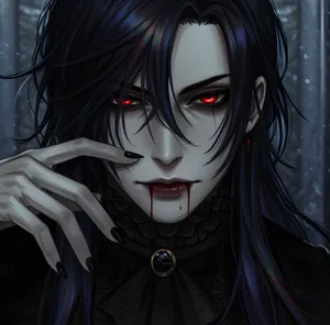 Dark Vampire With Red Eyes Wallpaper